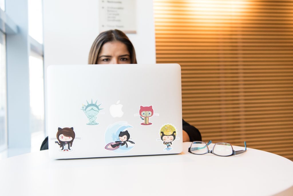 accountant working using a macbook