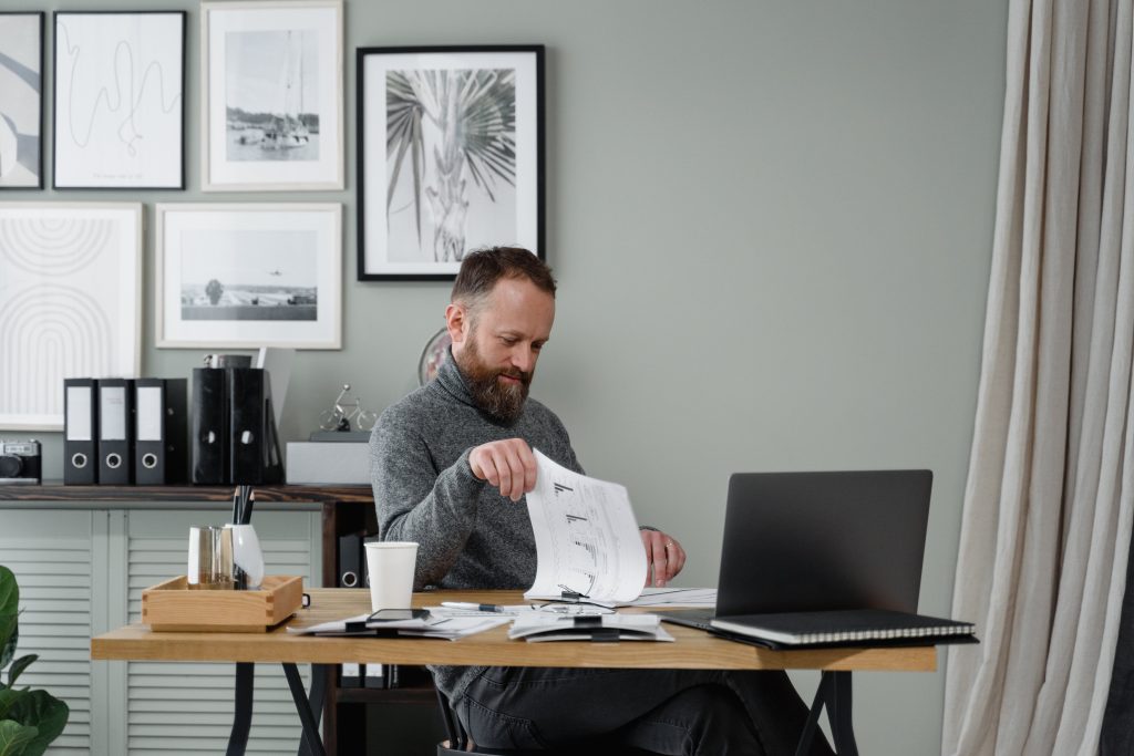 accountant checking the paperworks that were printed