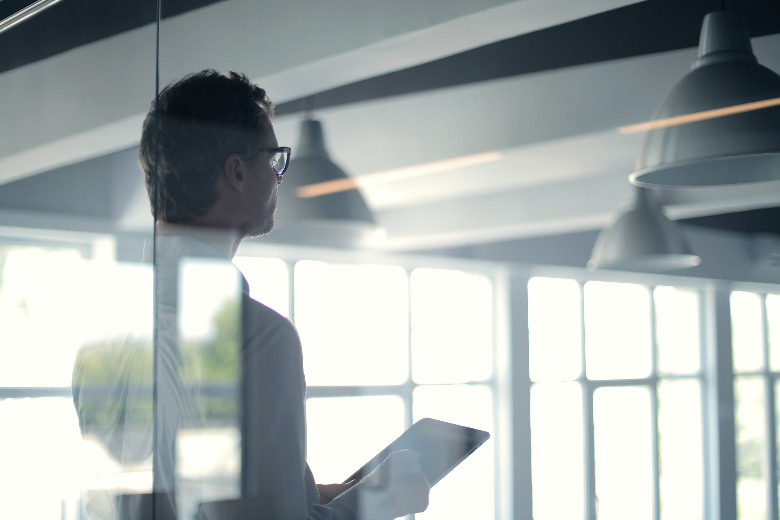 accountant reporting while on a window