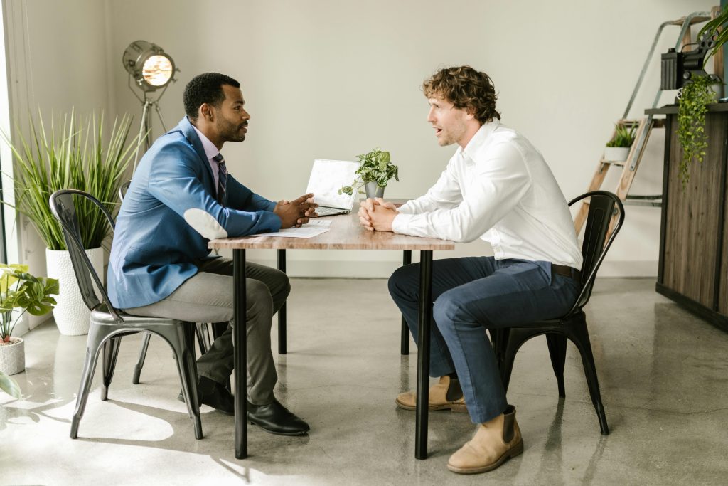 two accountant having a meeting with each other