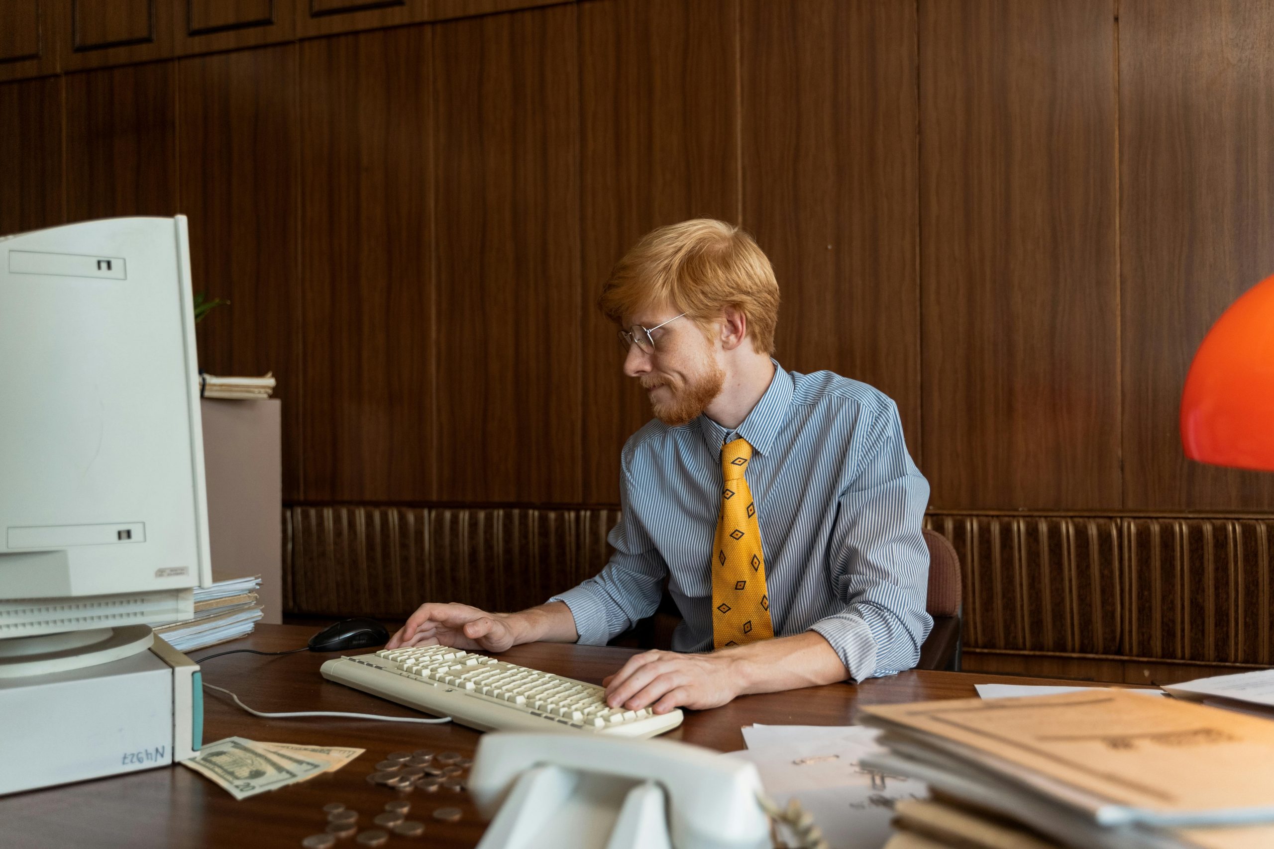 accountant working in an office